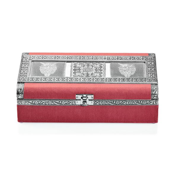 Handgefertigte, oxidierte Schmuckbox mit Eulen-Pr&auml;gung, 24,2x15x7 cm image number 2