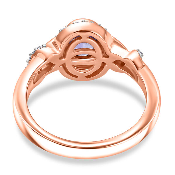 Tansanit und Zirkon-Ring, 925 Silber ros&eacute;vergoldet  ca. 0,87 ct image number 6