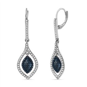 Blauer Diamant Ohrringe Messing ca. 0,01 ct.