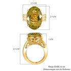 Ouro Verde-Quarz, weißer Zirkon Ring, 925 Silber vergoldet (Größe 17.00) ca. 16.64 ct image number 6