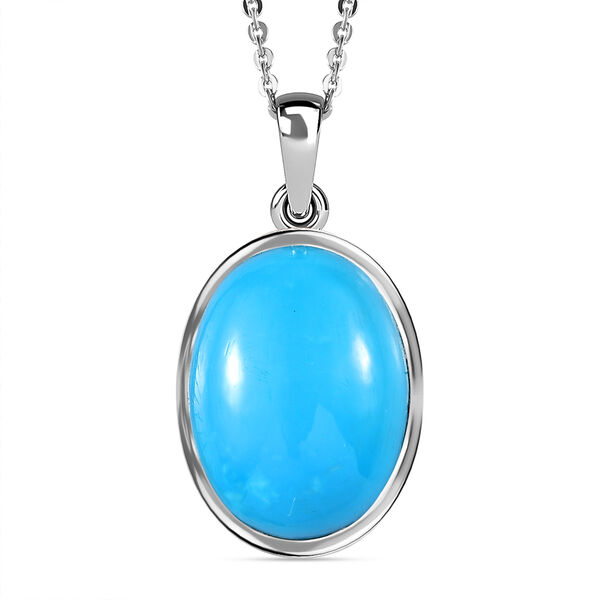 AA amerikanischer, nat&uuml;rlicher Sleeping Beauty T&uuml;rkis-Anh&auml;nger mit Kette, 50 cm - 6,88 ct.