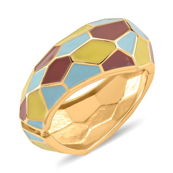 Emaille-Armreif im Facetten-Design, ca. 18 cm, Beige image number 3