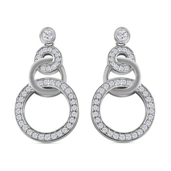 Wei&szlig;er Zirkonia Ohrringe 925 Silber rhodiniert