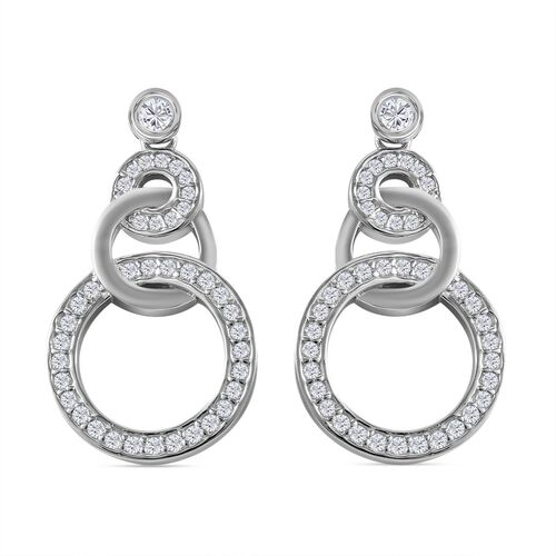 Weißer Zirkonia Ohrringe 925 Silber rhodiniert image number 0