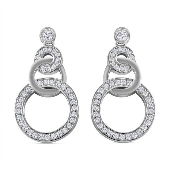 Wei&szlig;er Zirkonia Ohrringe 925 Silber rhodiniert