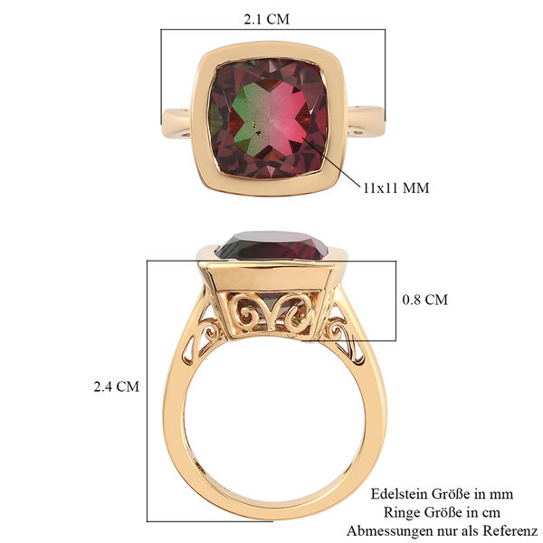 Wassermelonen-Quarz-Triplett 925 Silber 585 Vergoldet image number 7