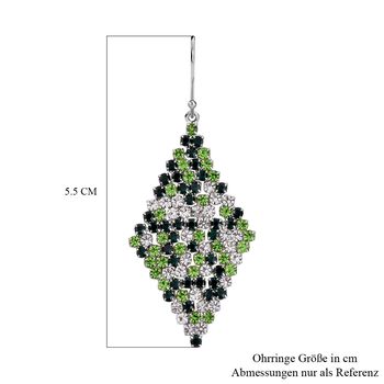 Kristall Rhombus Ohrringe, mehrfarbig