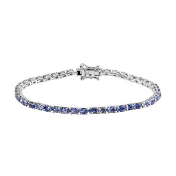 Tansanit-Armband, 19 cm, 925 Silber platiniert ca. 7.65 ct
