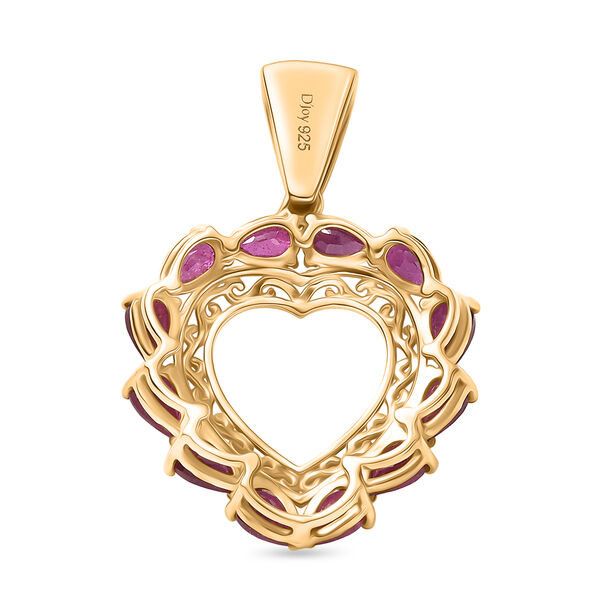 D'Joy AA Afrikanischer Rubin (Fissure gef&uuml;llt) Anh&auml;nger 925 Silber 750 Gelbgold Vermeil ca. 3,85 ct. image number 4