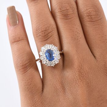 D'Joy AA Nat&uuml;rlicher Kaschmir Kyanit und Regenbogen Mondstein Ring - 2,68 ct.