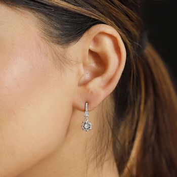 J Francis gefertigt mit SWAROVSKI- Wei&szlig;e Swarovski Kristall Ohrringe