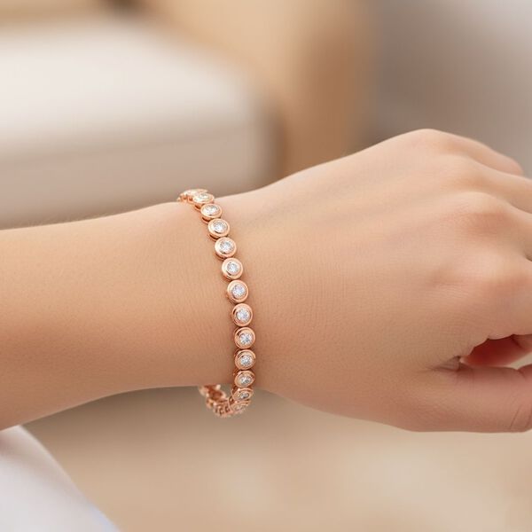 LUXURIANT DIAMOND - Lab Grown Diamant SI-GH Armband ca. 19 cm 925 Silber 750 Ros&eacute;gold Vermeil ca. 4.00 ct image number 2