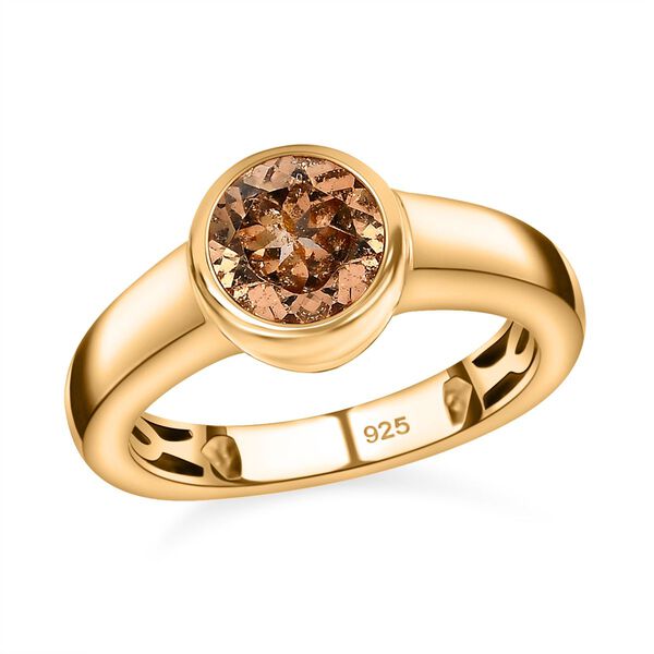 Ceylon kaiserlicher Granat Ring, 925 Silber Gelbgold Vermeil (Gr&ouml;&szlig;e 21.00) ca. 1.62 ct image number 4