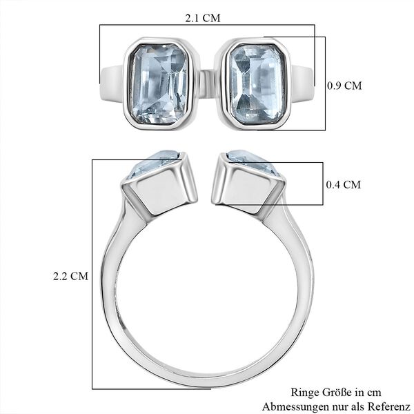 Himmelblauer Topas Ring 316L Edelstahl (Größe 18.00) ca. 2.66 ct image number 7