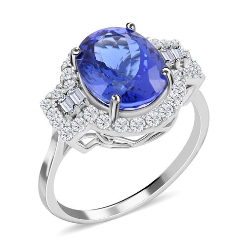 RHAPSODY zertifiziert und geprüft AAAA Tansanit und VS-EF Diamant Ring in 950 Platin - 5,29 ct. image number 0