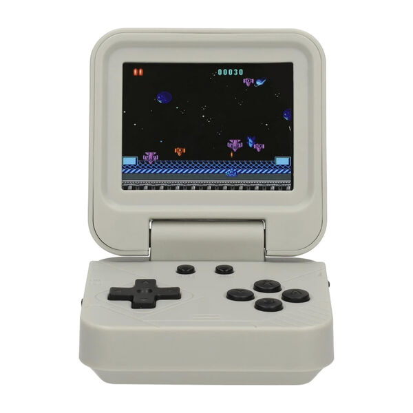 Retro-Handheld-Spielkonsole, Faltbar mit 240 der 80-ger | 2,8-Zoll-Farbdisplay, Grau