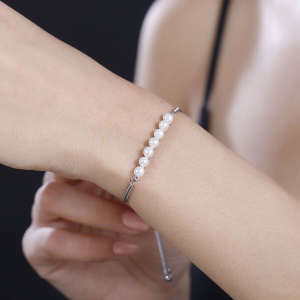 Wei&szlig;es S&uuml;&szlig;wasserperlen-Armband in 925 Silber, 19cm - 4,35 ct. image number 2