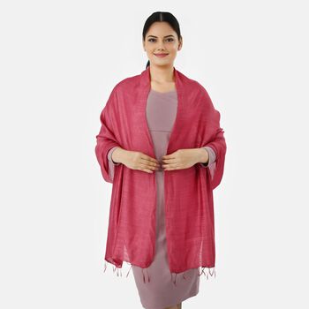 LA MAREY - Seiden Leinen Schal, 70 x 180 cm, Rosa