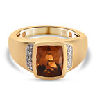 Madeira Citrin und Zirkon Ring 925 Silber vergoldet (Größe 17.00) ca. 2,03 ct image number 0
