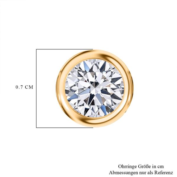 LUXURIANT 1 ct. SGL zertifizierte VS-EF Labor Diamant Ohrringe, 925 Silber Gelbgold Vermeil image number 7