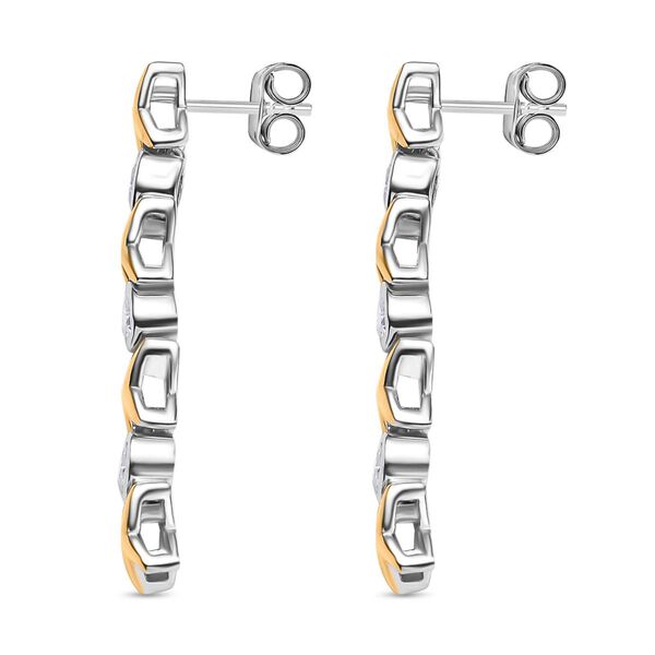 GP Amore Kollektion - Moissanit, Kanchanaburi Blauer Saphir Ohrringe 925 Silber Rhodiniert und 750 Gelbgold Vermeil ca. 1.53 ct image number 3