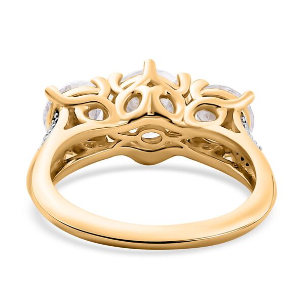 Moissanit Schmuckset, 925 Silber 750 Gelbgold Vermeil - 7,43 ct. image number 6