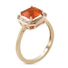 AA Purpurroter Feuer Opal und Diamant Asscher Schliff Ring 375 Gelbgold image number 4