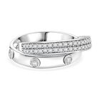 LUSTRO STELLA - Weißer Zirkonia Ring 925 Silber rhodiniert (Größe 21.00)