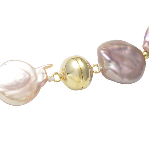 Mehrfarbige Barockperle Halskette ca. 50 cm 925 Silber image number 2