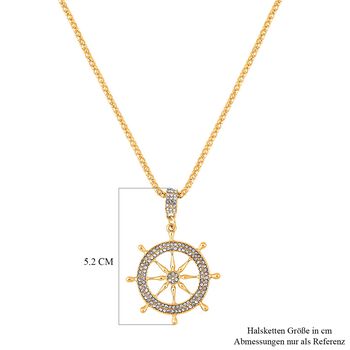 2er-Set - wei&szlig;e Kristall-Halskette in Goldton, 50 cm - 5 ct.