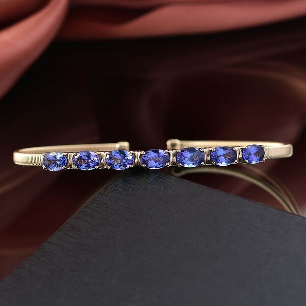 AAA Tansanit Armreif in 375 Gold, 19cm - 4,56 ct. image number 2