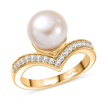 EverTrue S&uuml;&szlig;wasser Perle und Zirkon Ring