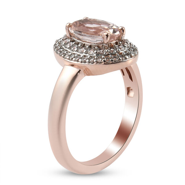 Marropino Morganit und Zirkon-Ring, 925 Silber Ros&eacute;gold Vermeil  ca. 1,60 ct image number 5