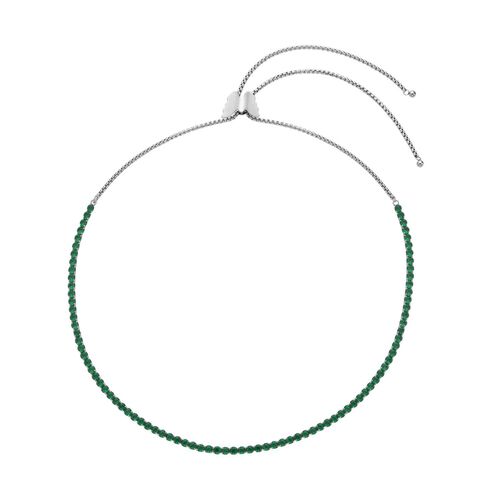 Grüne Zirkonia Halskette, ca. 38 cm, Edelstahl ca. 45,00 ct image number 0