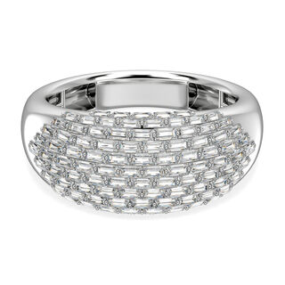 Weißer Diamant P3 Ringe 925 Silber platiniert (Größe 18.00) ca. 1.00 ct