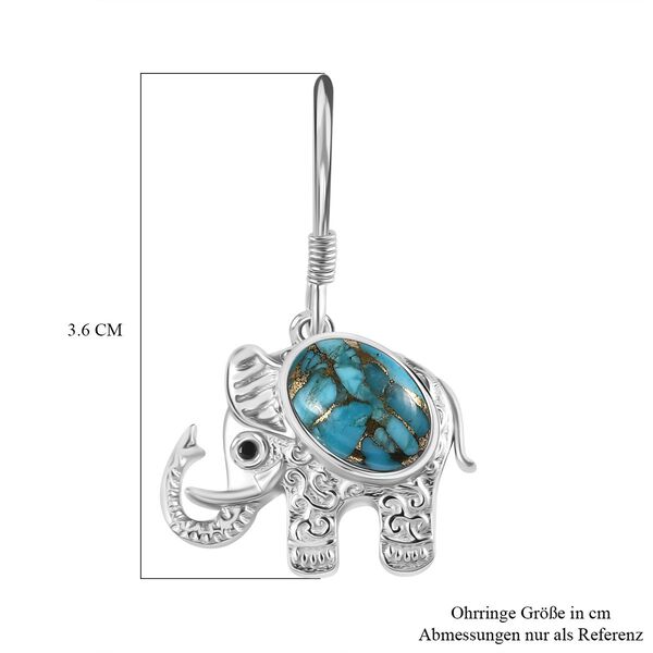 AAA blaue Mojave T&uuml;rkis und schwarze Spinell-Ohrringe - 5,73 ct. image number 6