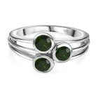 Natürlicher Chromdiopsid Ring 925 Silber platiniert (Größe 16.00) ca. 0,90 ct