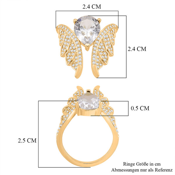 Wei&szlig;er Zirkonia Ring Nickelfreies Messing (Gr&ouml;&szlig;e 17.00) image number 5