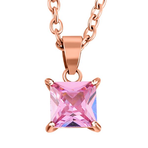 Rosa Zirkonia Schmuckset Reiner Edelstahl IP Rosa Plattierung image number 5