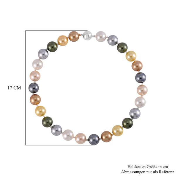 Rosa Muschelkernperle Halskette ca. 50 cm Reiner Edelstahl image number 5