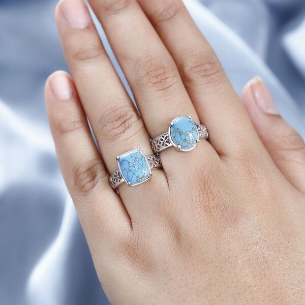 2er-Set - Blaue T&uuml;rkis-Ringe - 14 ct. image number 3