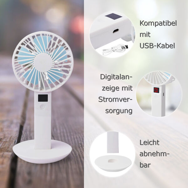 Mini Ventilator mit 5 Lüfterflügeln, Weiß image number 4