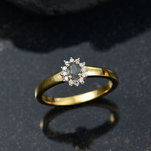 D’joy Alexandrit, Moissanit Ring 925 Silber 750 Gelbgold Vermeil (Größe 16.00) ca. 0,27 ct image number 1