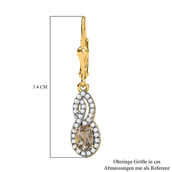 AAA Turkizit und Zirkon Ohrhänger - 1,43 ct. image number 5