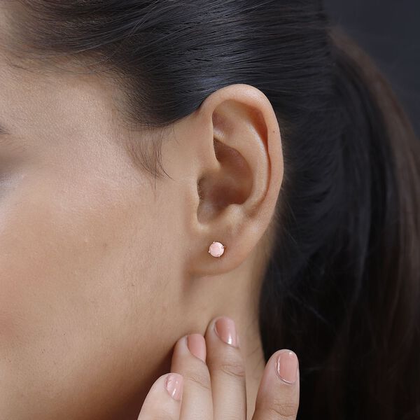 Oregon Sonnenaufgang Pfirsich Opal Ohrringe, 925 Silber ros&eacute;vergoldet, ca. 0.77 ct image number 3