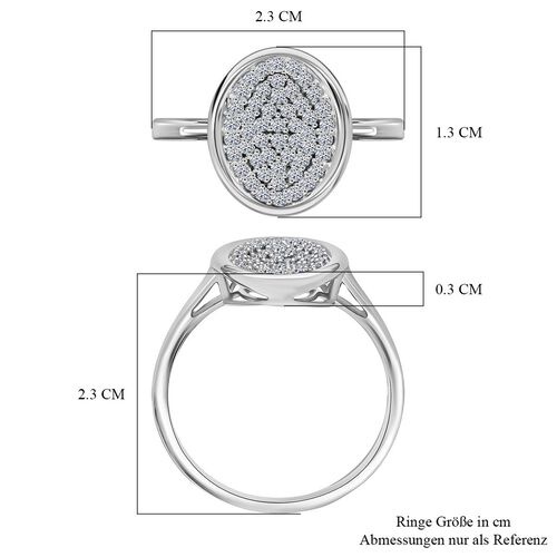 LUXURIANT DIAMOND - Lab Grown Diamant SI-GH SGL zertifiziert Ring 925 Silber rhodiniert (Größe 20.00) ca. 0.50 ct image number 5