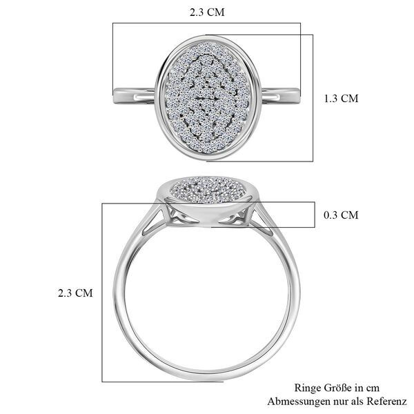 LUXURIANT DIAMOND - Lab Grown Diamant SI-GH SGL zertifiziert Ring 925 Silber rhodiniert (Gr&ouml;&szlig;e 18.00) ca. 0.50 ct image number 5