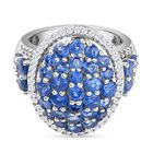 Kaschmir Kyanit-Ring, 925 Silber platiniert (Größe 19.00) ca. 4.94 ct