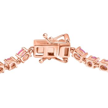 D&rsquo;joy Ilakaka Rosa Saphir (Fissure gef&uuml;llt) Armband ca. 20 cm 925 Silber 750 Ros&eacute;gold Vermeil ca. 7,99 ct.