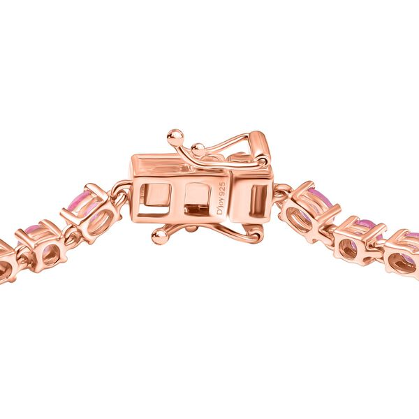D’joy Ilakaka Rosa Saphir (Fissure gefüllt) Armband ca. 20 cm 925 Silber 750 Roségold Vermeil ca. 7,99 ct. image number 4